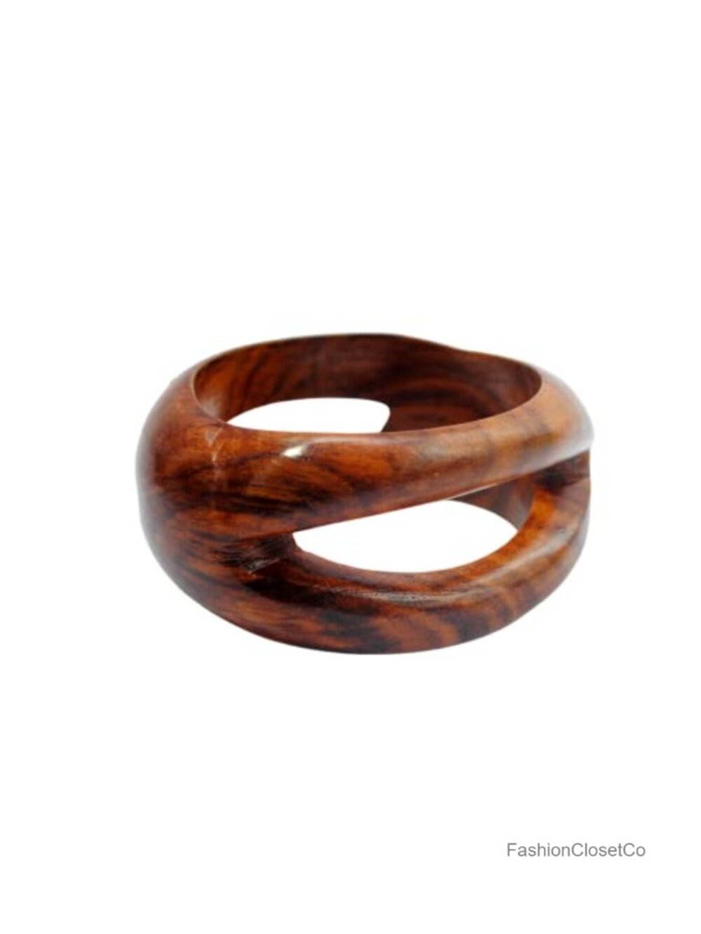 Handcrafted Sisoo Wood Bangle, Artistic Cutwork, Satin Wax Finish, Lightweight